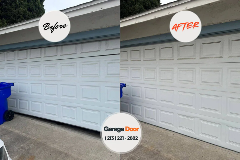 Before and after: garage door repair South Palm Beach, FL